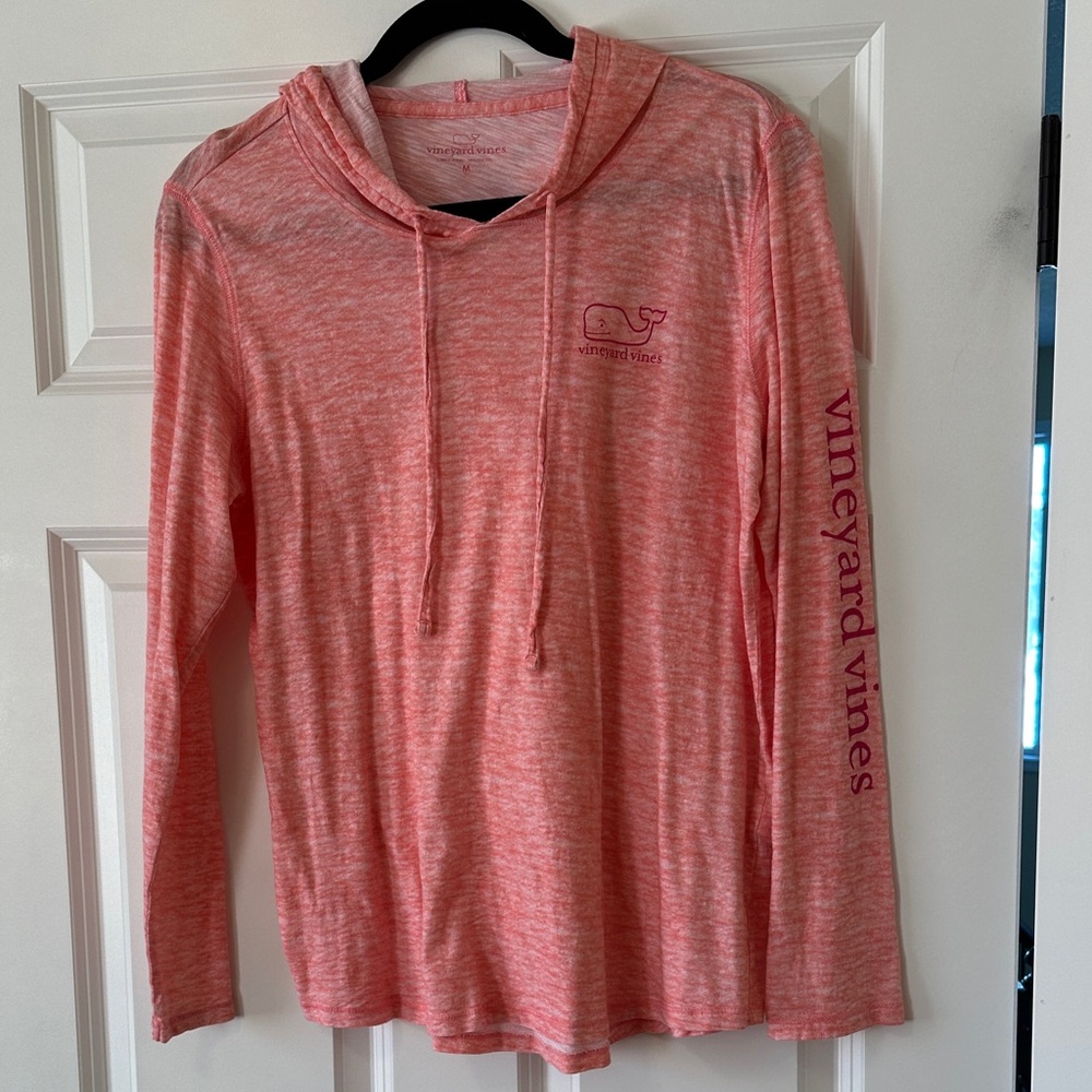 Vineyard Vines Coral Long-Sleeve Hooded T-Shirt